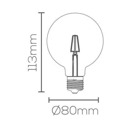 Lâmpada de Filamento LED Evoled Ballon Vintage G80 2W 2200K - LE-3291