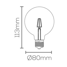 Lâmpada de Filamento LED Evoled Ballon Vintage G80 2W 2200K - LE-3291