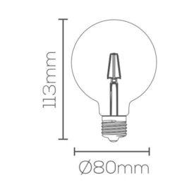 Lâmpada de Filamento LED Evoled Ballon Vintage G80 2W 2200K - LE-3291