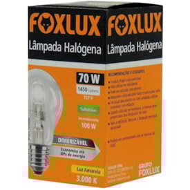 Lâmpada Hálogena Clássica Foxlux 70w 127v - Hc70.1