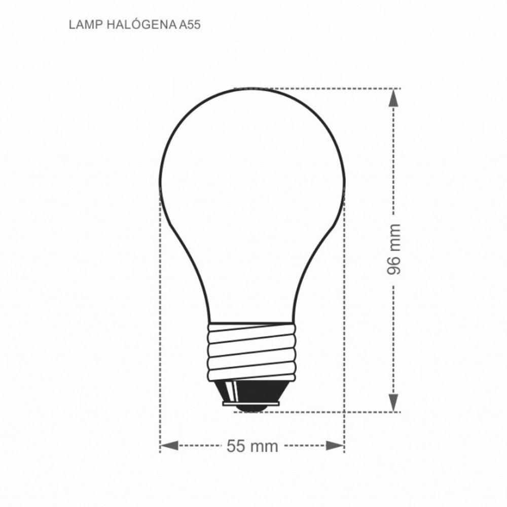 Lâmpada Halógena Taschibra Bulbo A55 100W 127V - 392731