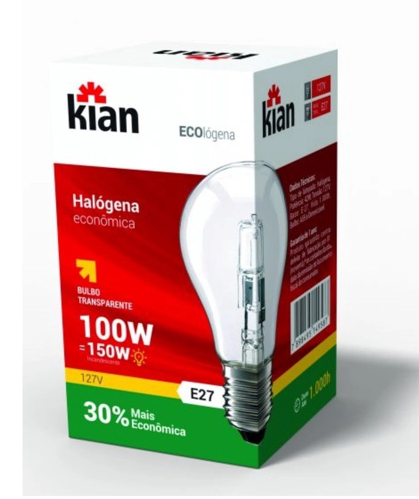 Lampada Incandescente Kian Ecologena 100w 127v - A55