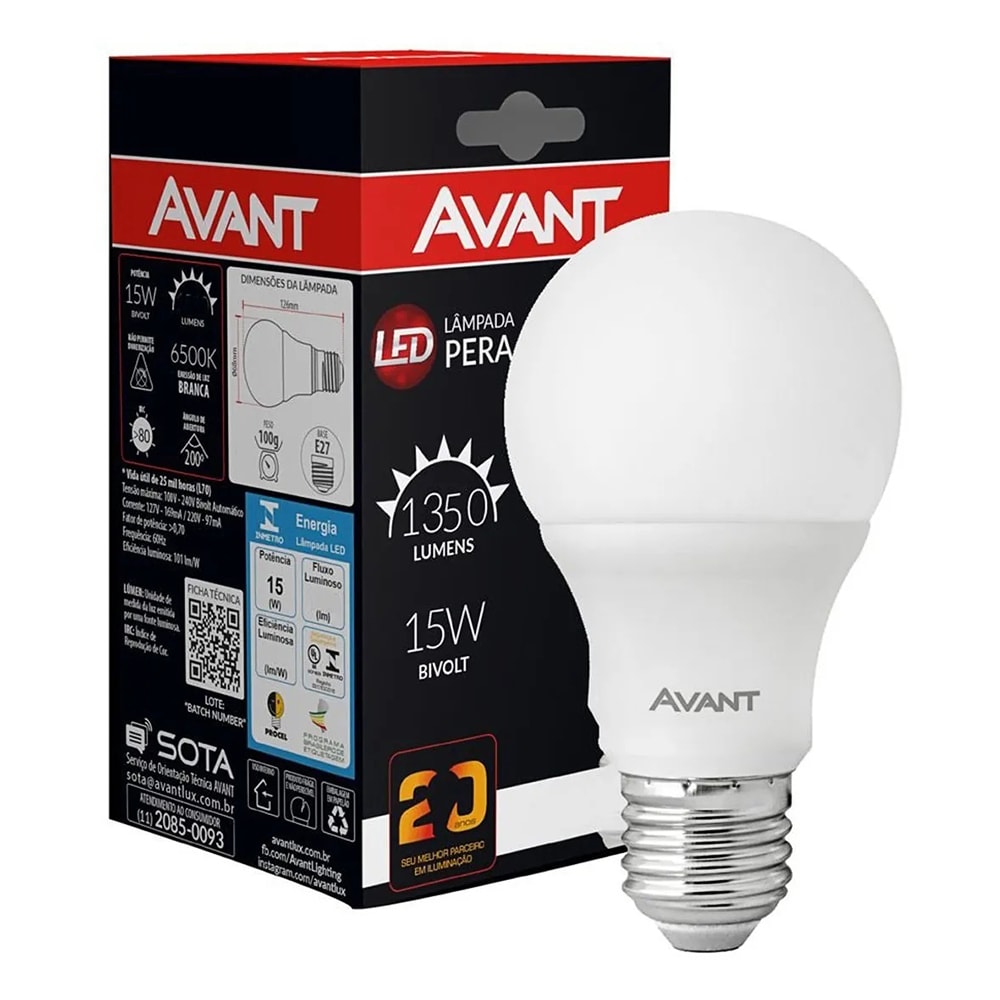 Lâmpada LED Avant 15W 6000K