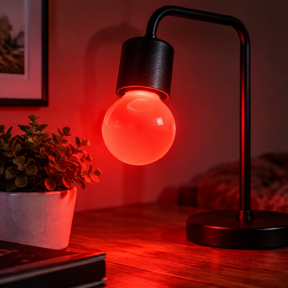 Lâmpada LED Bolinha Mini Globo Empalux 1,5W Vermelha E27 127V - MG10192