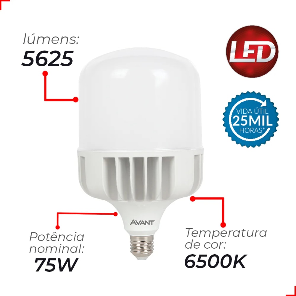 Lâmpada LED Bulbo Avant 75W 6000K - 789301378