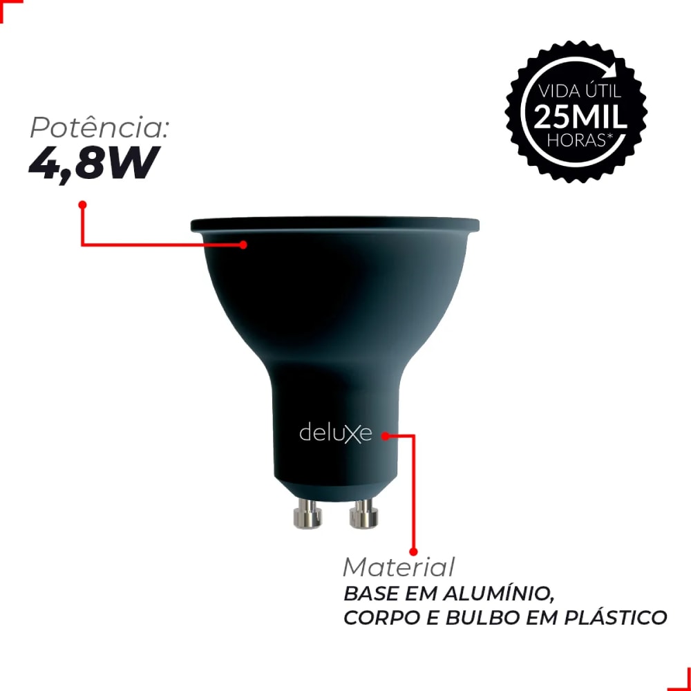 Lâmpada LED Dicroica Avant MR16 GU10 4.8W 2700K - 350040378