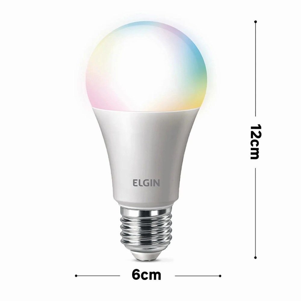 Lâmpada LED Elgin Bulbo A60 10W Bivolt RGB - 48BLEDWIFI00