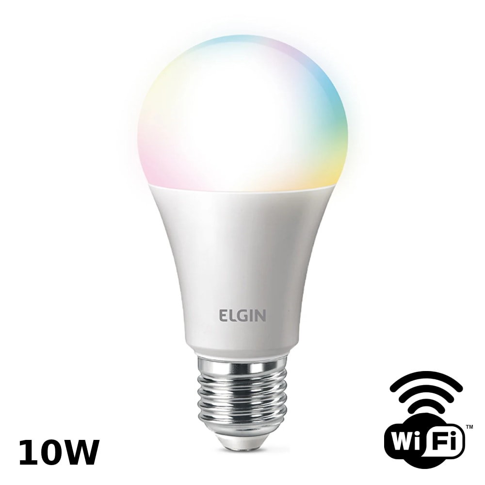 Lâmpada LED Elgin Bulbo A60 10W Bivolt RGB - 48BLEDWIFI00