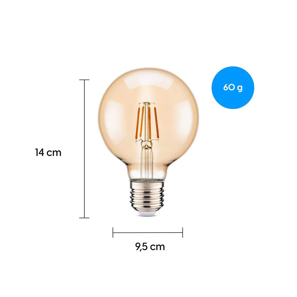 Lâmpada LED Filamento Elgin Inteligente G95 6W 2000K - 48LG95WIFI00