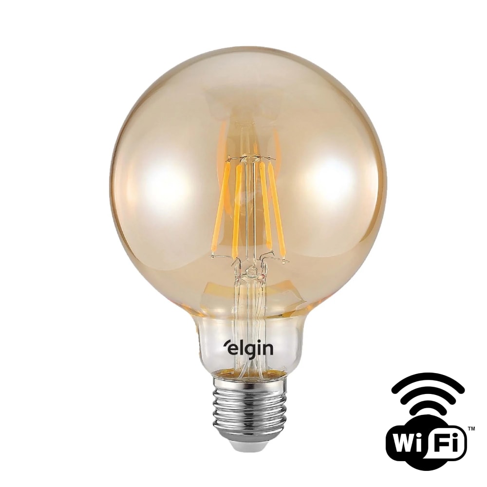 Lâmpada LED Filamento Elgin Inteligente G95 6W 2000K - 48LG95WIFI00