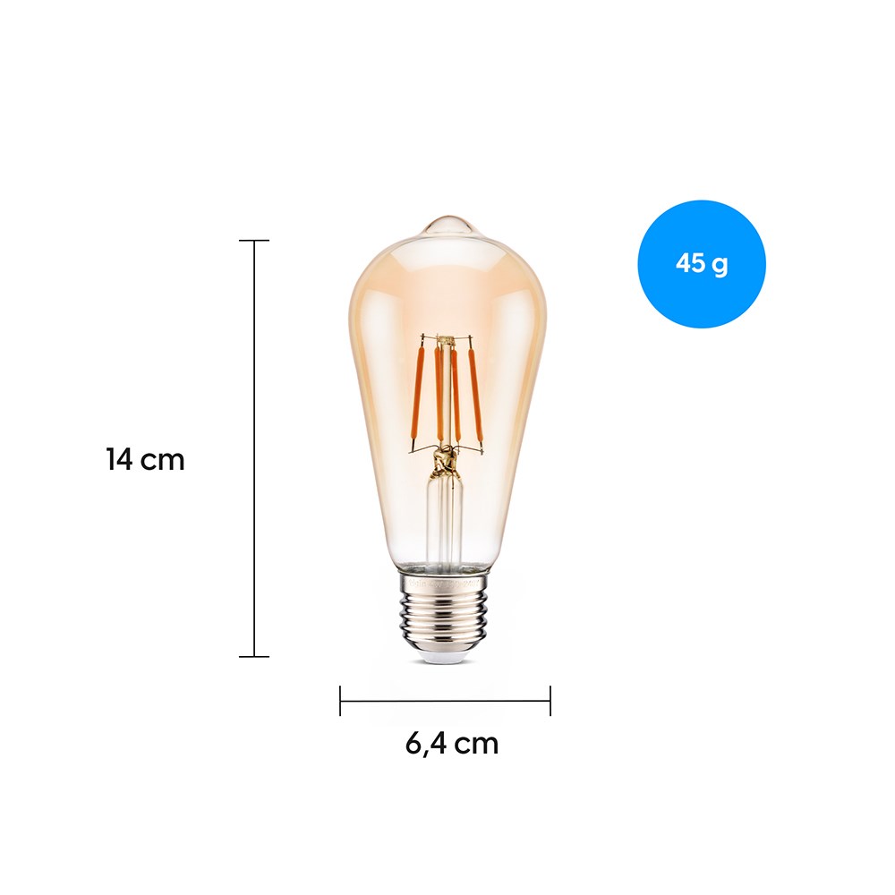 Lâmpada LED Filamento Elgin Inteligente ST64 6W 2000K - 48LST64WIFI0
