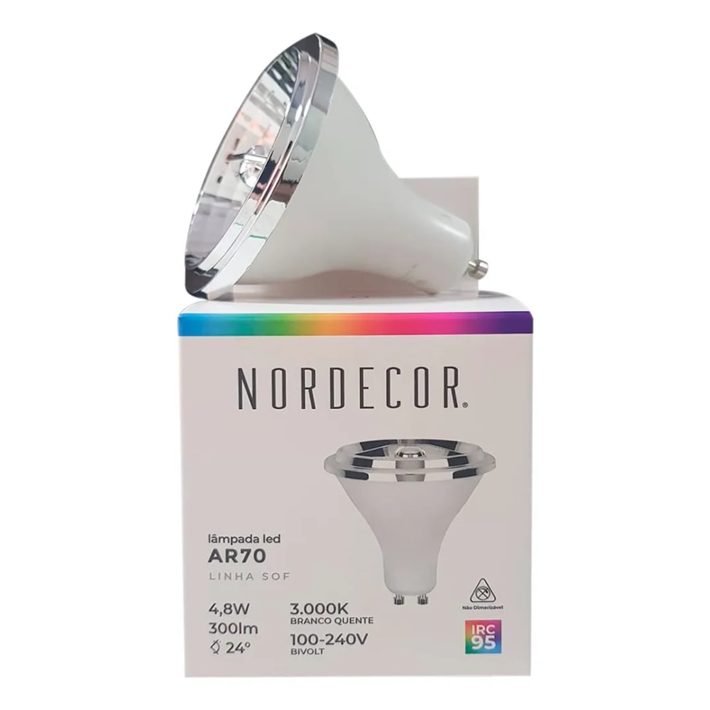 Lâmpada LED Nordecor SOF AR70 IRC95 4,8W 3000K - 1162