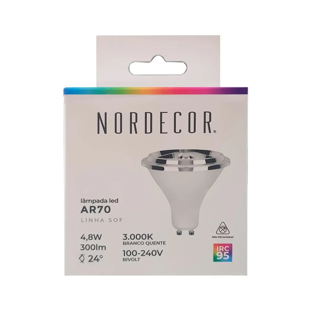 Lâmpada LED Nordecor SOF AR70 IRC95 4,8W 3000K - 1162