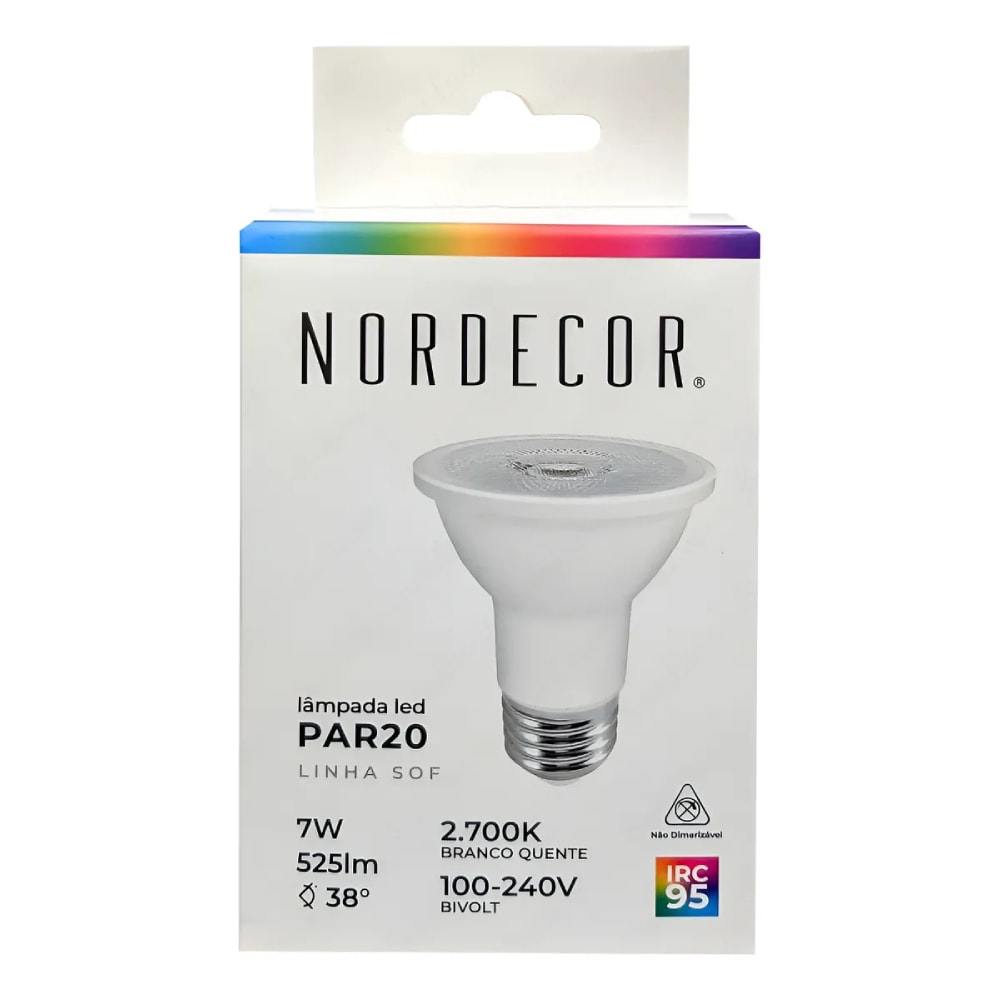 Lâmpada LED Nordecor SOF Par20 IRC95 7W 3000K - 1128