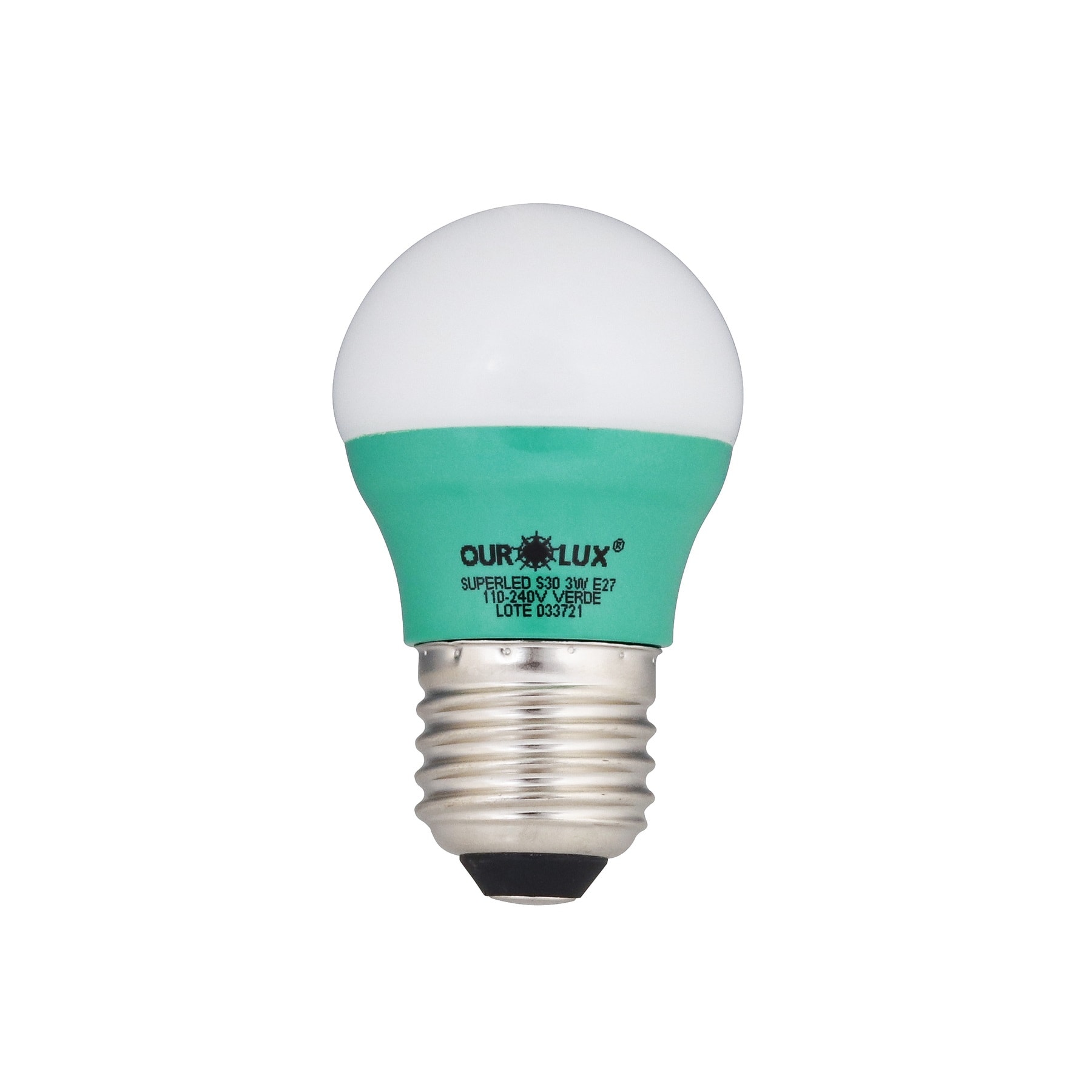 Lâmpada LED Ourolux Superled Bolinha Colors 3W Verde Bivolt - 05431