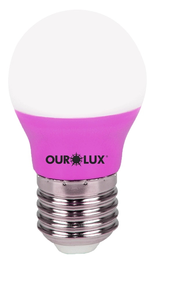 Lâmpada LED Ourolux Superled S30 Colors 3W Rosa Bivolt - 05430