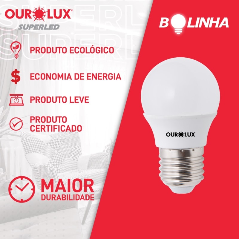 Lâmpada LED S30 Ourolux Superled Bolinha 4w 2700k - 20005