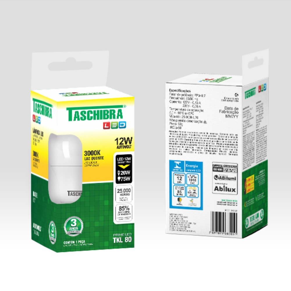 Lâmpada LED Taschibra TKL 80 12W 3000K - 11080472