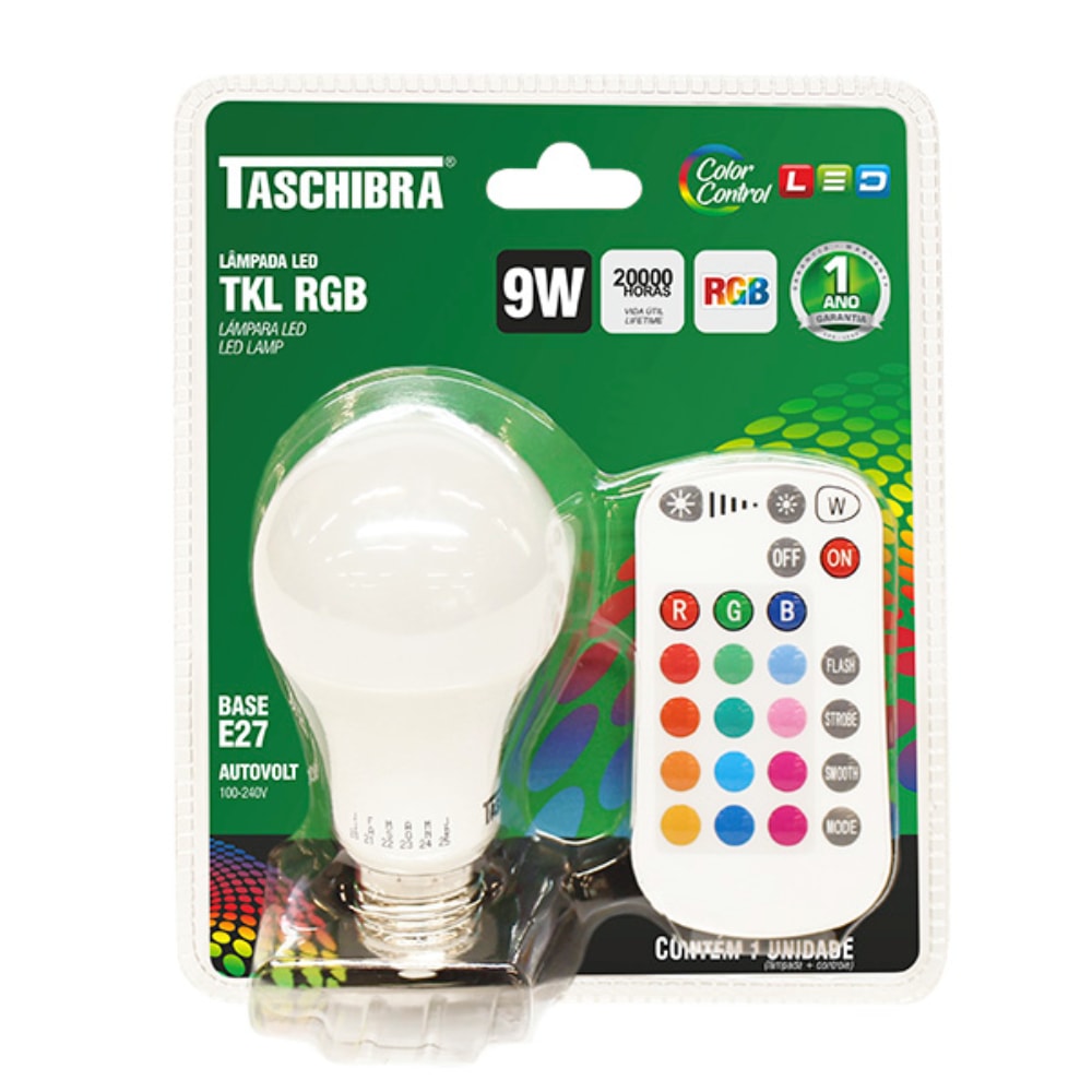 Lâmpada LED Taschibra TKL RGB IR 9W - 11080451