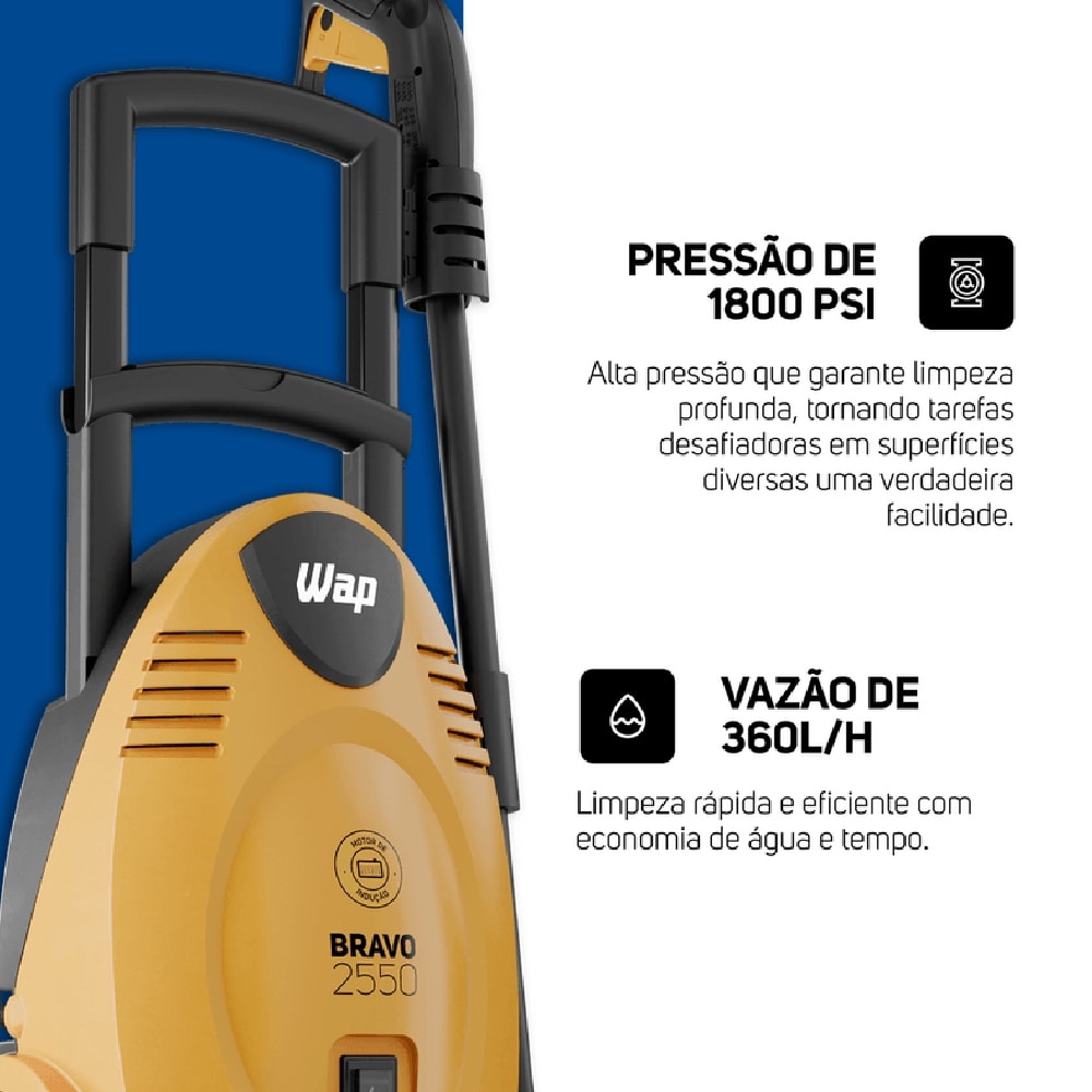 Lavadora Desobstruidora Alta Pressão Wap Bravo Ultra 1700W 127V - FW007652