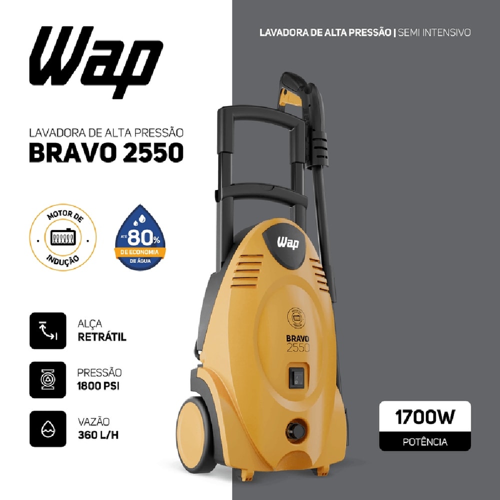 Lavadora Desobstruidora Alta Pressão Wap Bravo Ultra 1700W 127V - FW007652