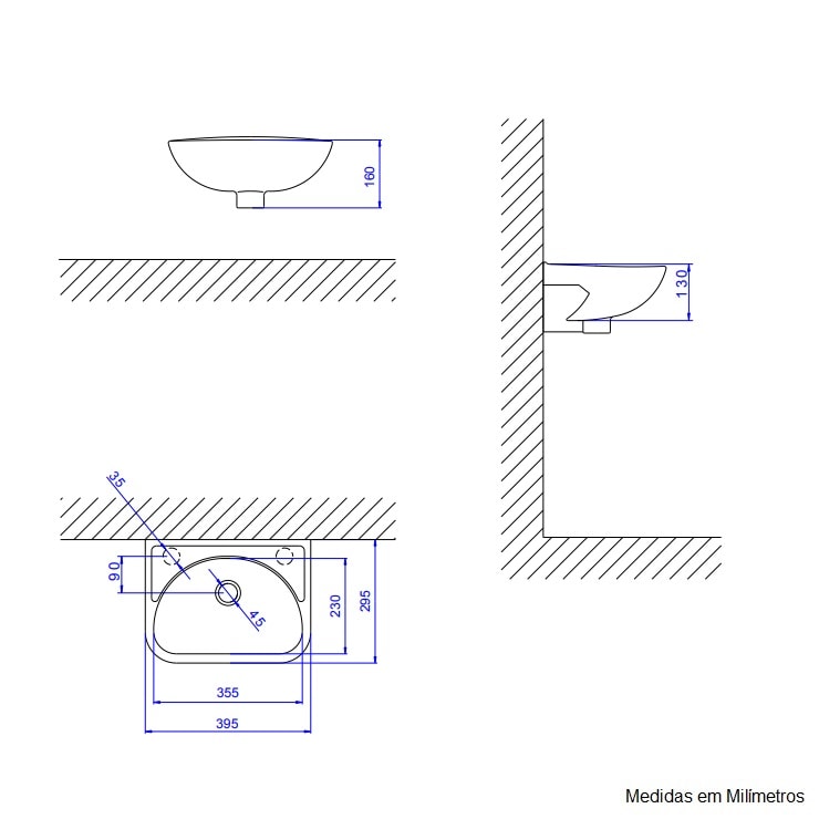 Lavatório de Banheiro Deca Izy 39,5 x 29,5cm Branco - L.15.17
