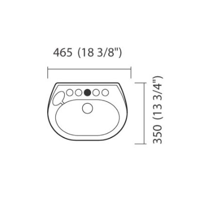 Lavatório de Banheiro Icasa Sabará 46 x 35cm Areia - IL3202