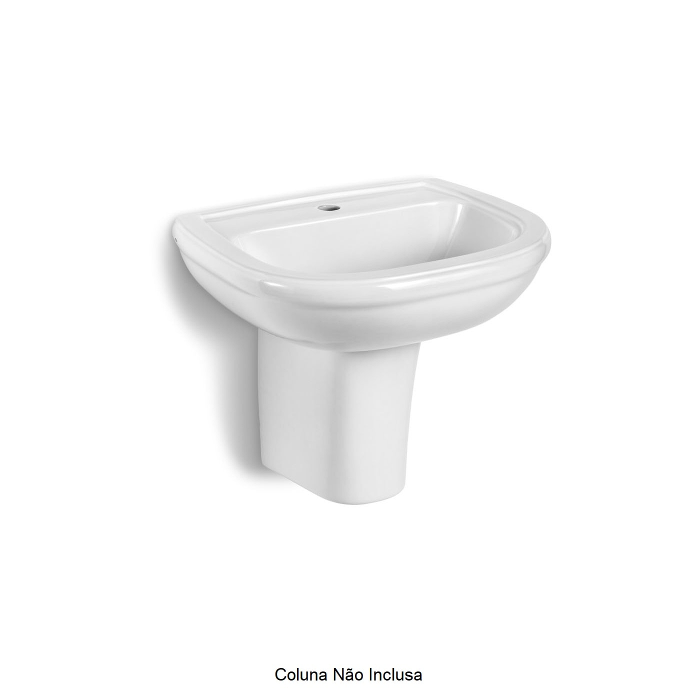 Lavatório de Banheiro Icasa Sabatini 53 x 44cm Branco - IL500