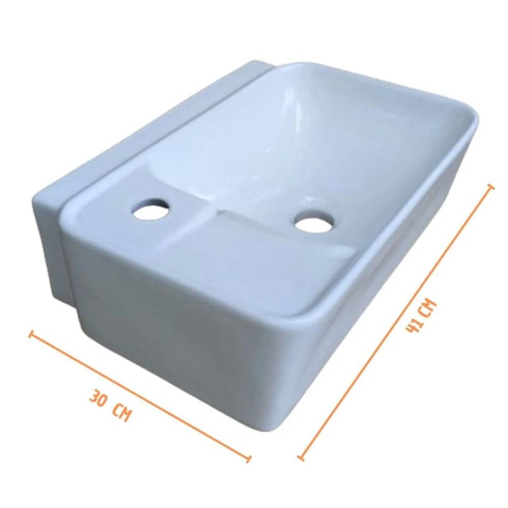 Lavatório de Banheiro Suspenso Icasa Retangular 41x30cm Branco - LVS100