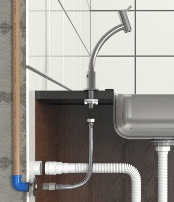 Ligação Flexível Malha de Aço Cromado Blukit 40cm - 250128-41