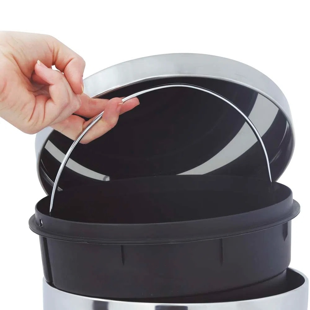 Lixeira 12 Litros Mor Redonda Agata Inox - 008223