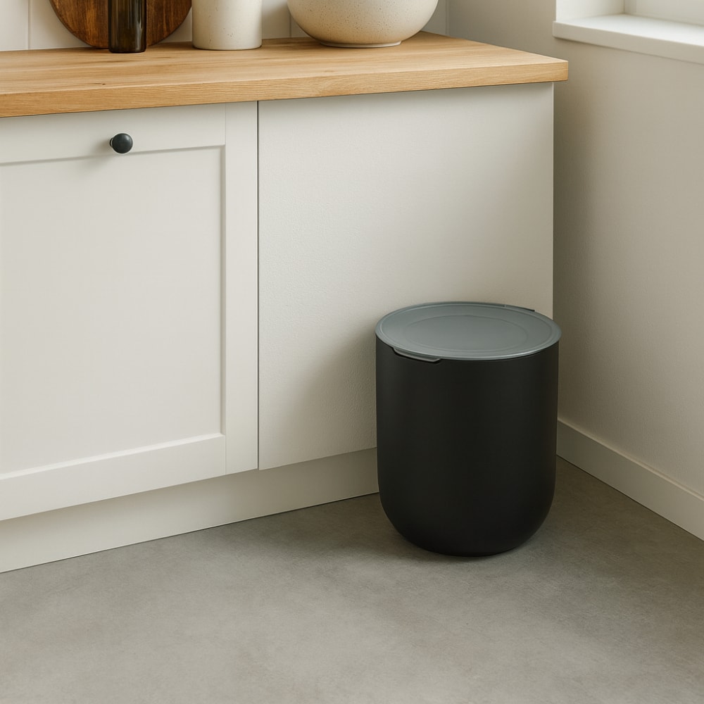 Lixeira Arthi 5L Com Aramado Branco/Cinza - 5059