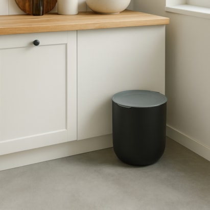 Lixeira Arthi 5L Com Aramado Branco/Cinza - 5059