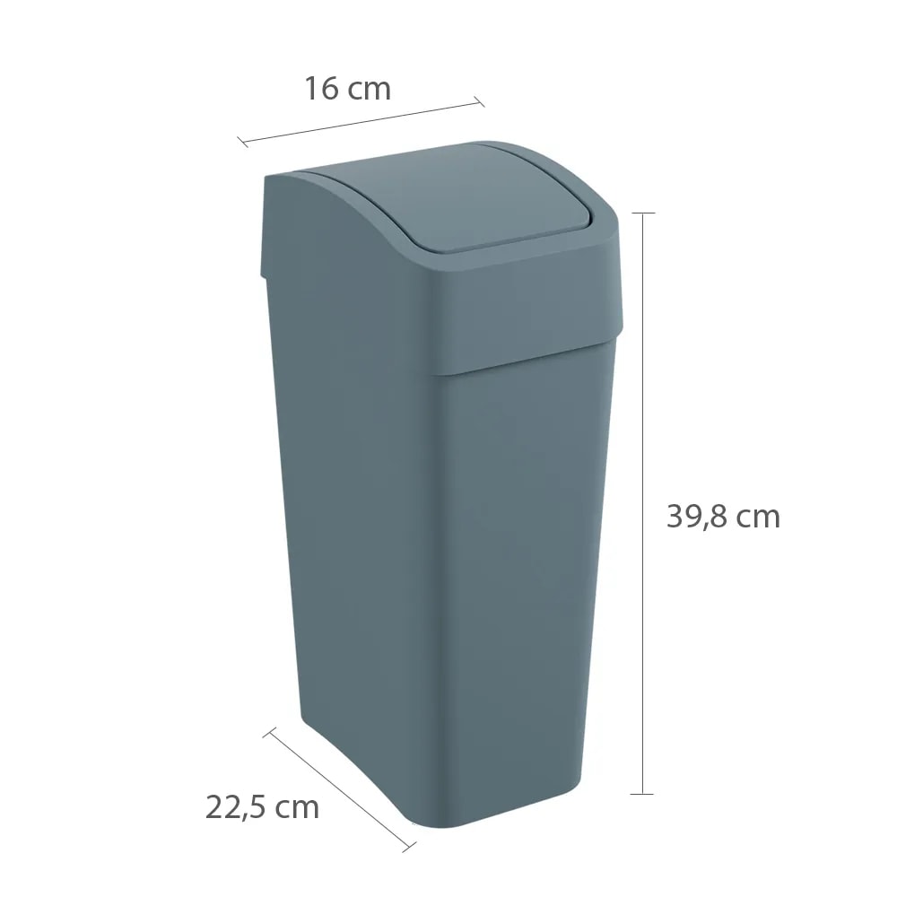 Lixeira Com Tampa Basculante 8L Astra Mediterrâneo Cinza - LTB2MDT