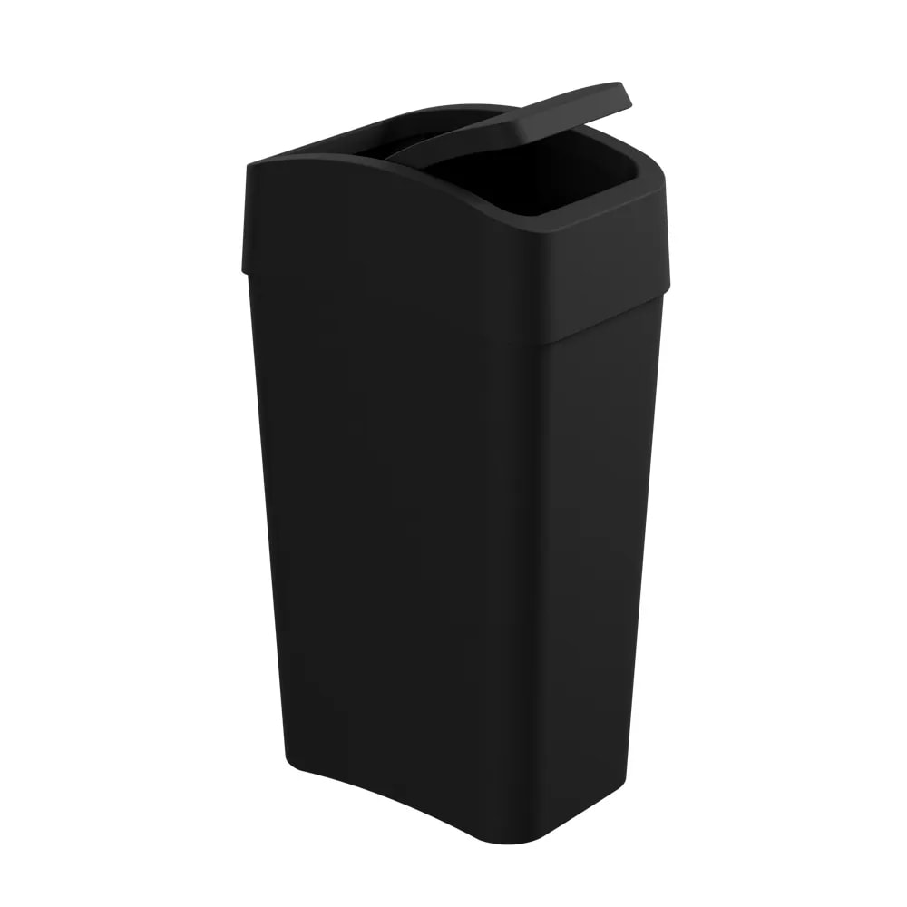 Lixeira Com Tampa Basculante 8L Astra Mediterrâneo Preto - LTB2PR