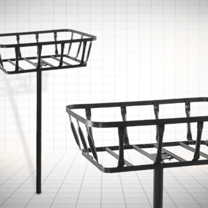 Lixeira De Calçada Artec 110 Com Pé 45x61