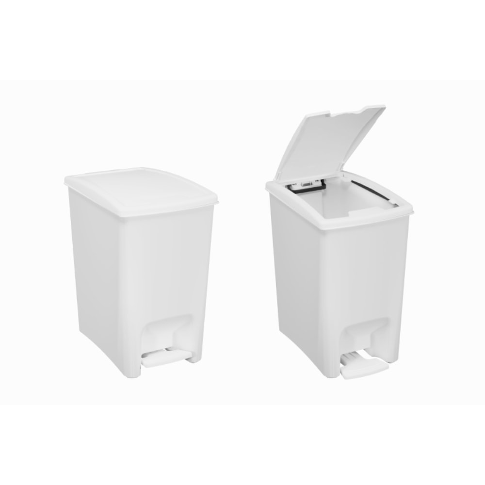Lixeira de Dupla Abertura Com Pedal Astra 10L Branco - LPDA10BR-BR