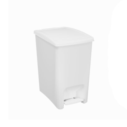Lixeira de Dupla Abertura Com Pedal Astra 10L Branco - LPDA10BR-BR