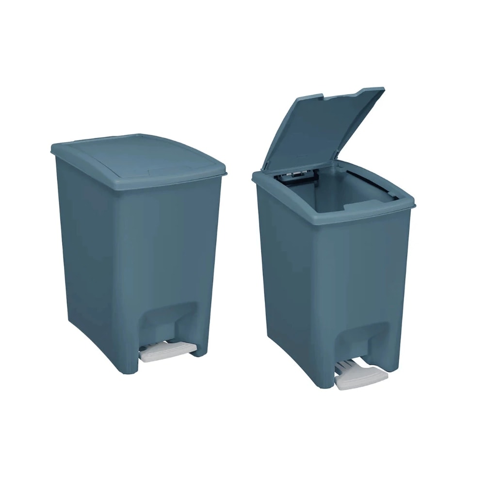 Lixeira de Dupla Abertura Com Pedal Astra 10L Cinza - LPDA10MDT-BR