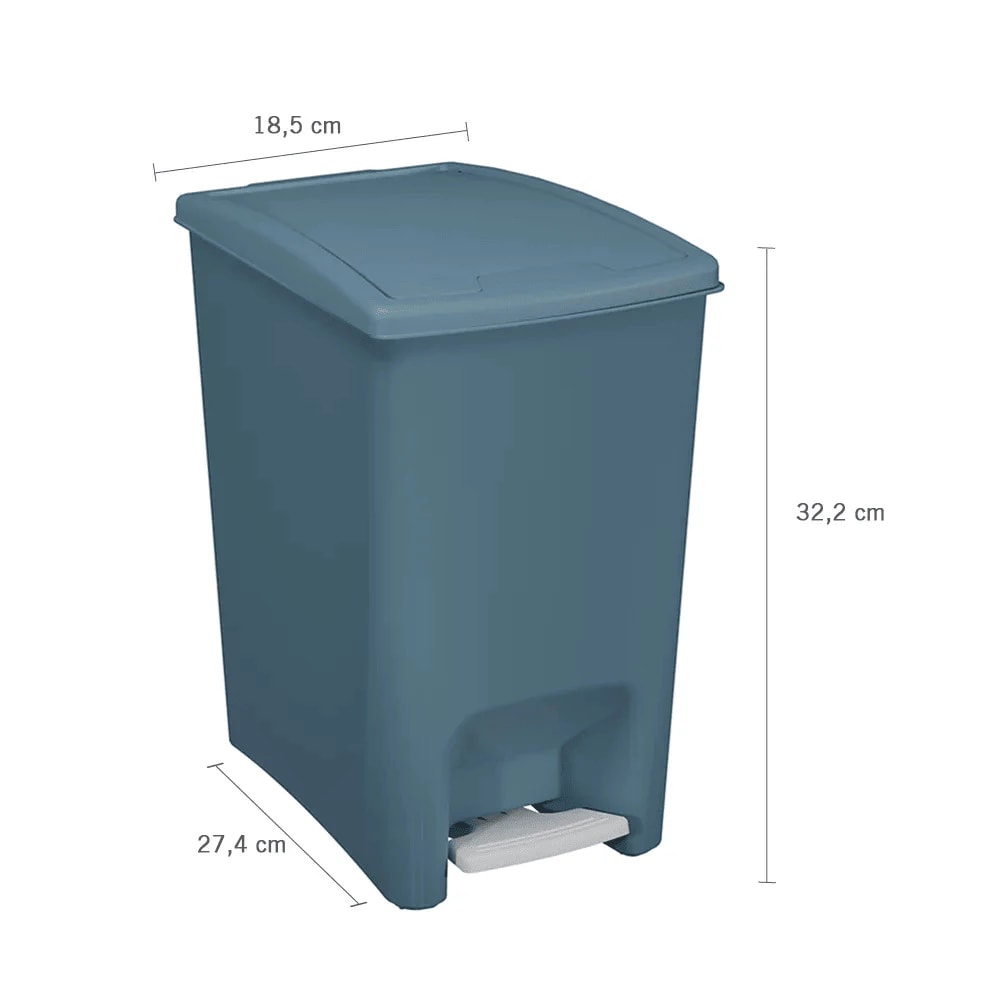 Lixeira de Dupla Abertura Com Pedal Astra 10L Cinza - LPDA10MDT-BR