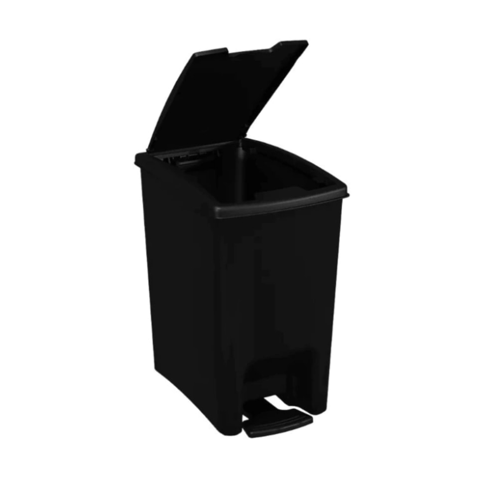 Lixeira de Dupla Abertura Com Pedal Astra 10L Preto - LPDA10PR-PR