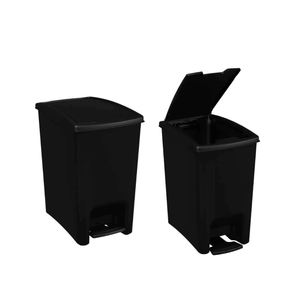Lixeira de Dupla Abertura Com Pedal Astra 10L Preto - LPDA10PR-PR