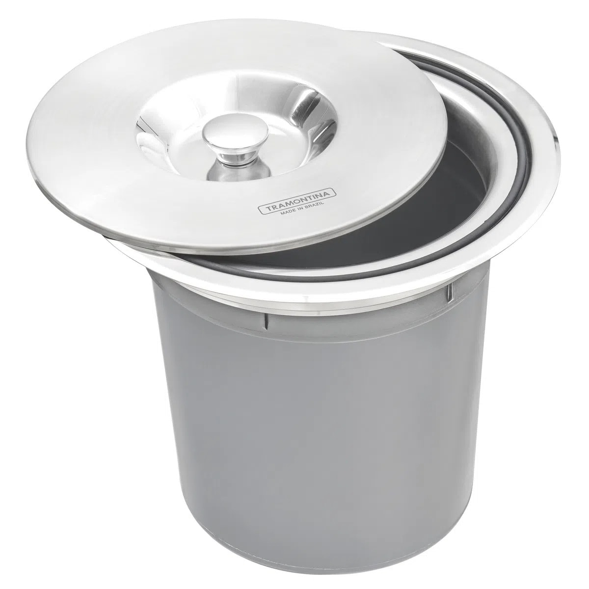 Lixeira de Embutir Tramontina Clean Round Tampa Inox 5L - 94518005