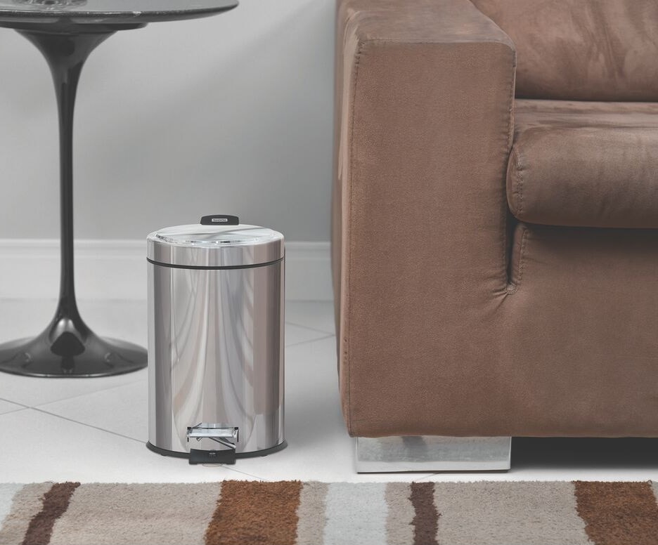 Lixeira Inox com Pedal Tramontina Acabamento Polido 5L - 94538105