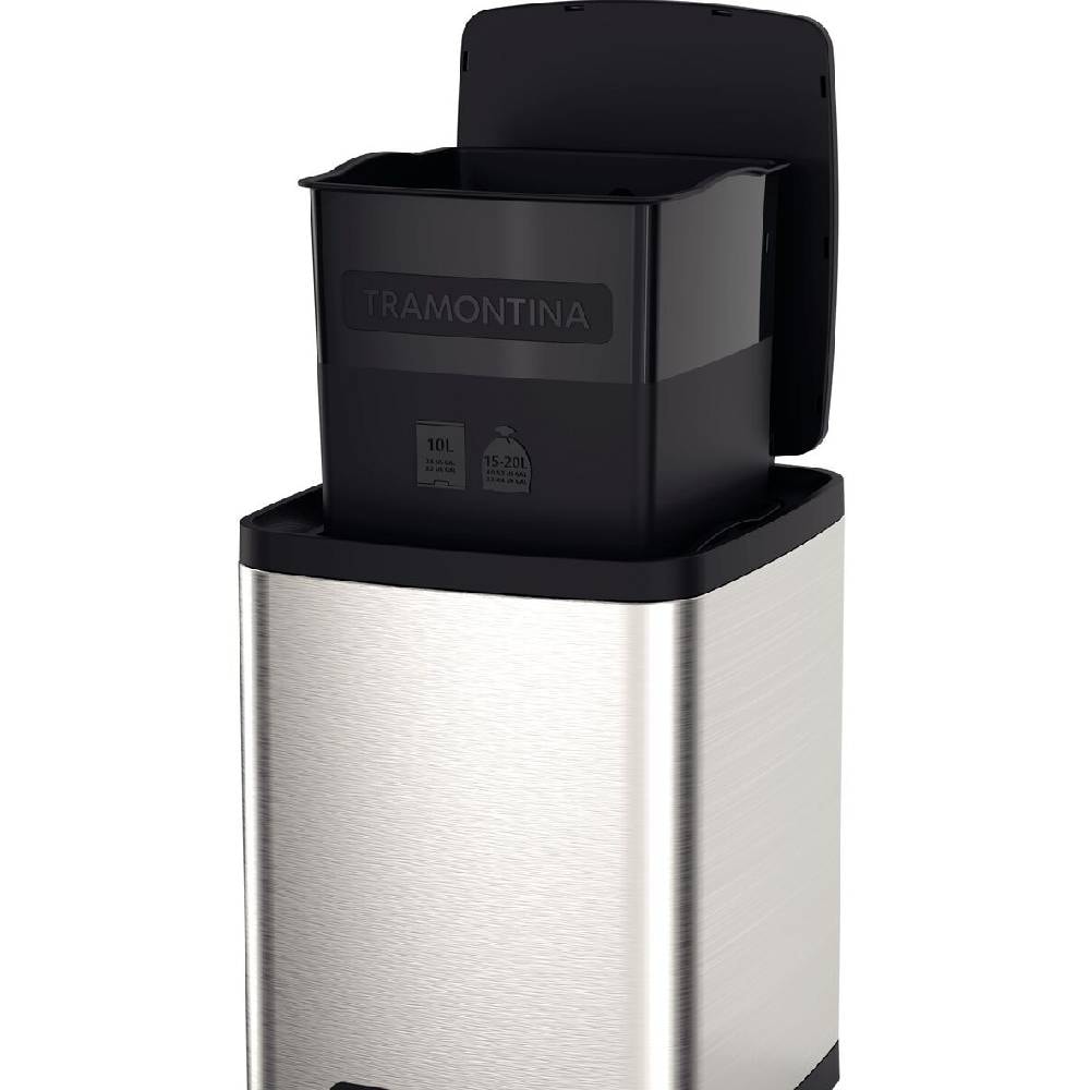Lixeira Inox Tramontina Octos Balde Removível 10L - 94544410