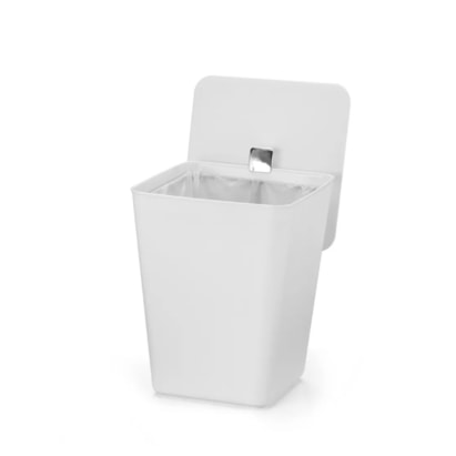 Lixeira Quadrada Arthi Branca 7L Com Tampa e Aramado Interno - 5090