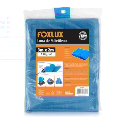 Lona de Polietileno Foxlux Multiuso Impermeável 3M x 2M Azul - 60.12
