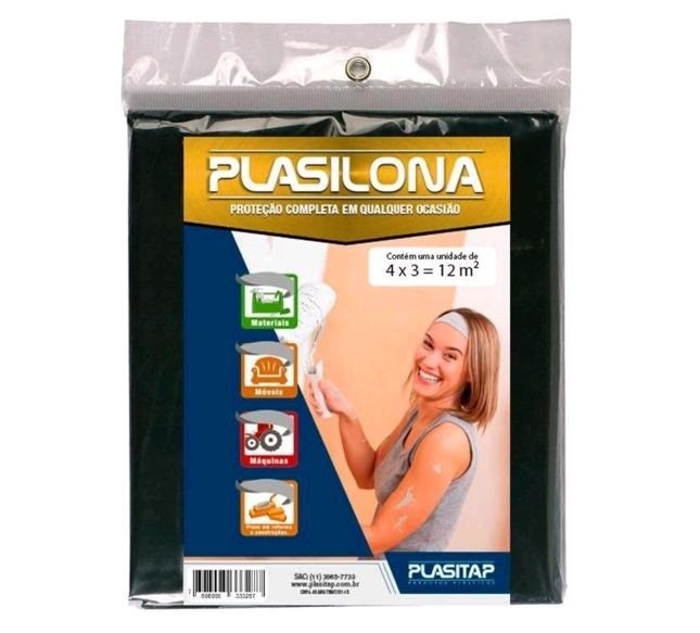 Lona Plástica Plasitap 4x3M Preta - A061