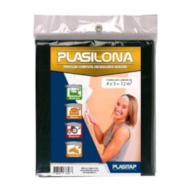 Lona Plástica Plasitap 4x3M Preta - A061