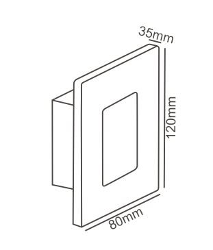 Luminária Balizador de Embutir Evoled 4x2 Branca - LE-3780